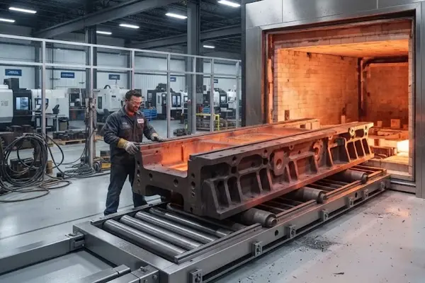 Stress-relief tempering of machine tool frames